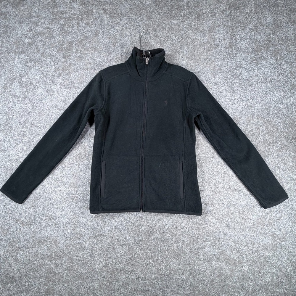 Ralph Lauren Sports Full-Zip Fleece Jacket Womens M Charcoal Gray Modern Outdoor